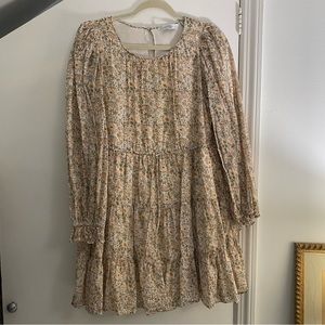 & other stories Long Sleeve Floral Dress Size S Yellow and White
